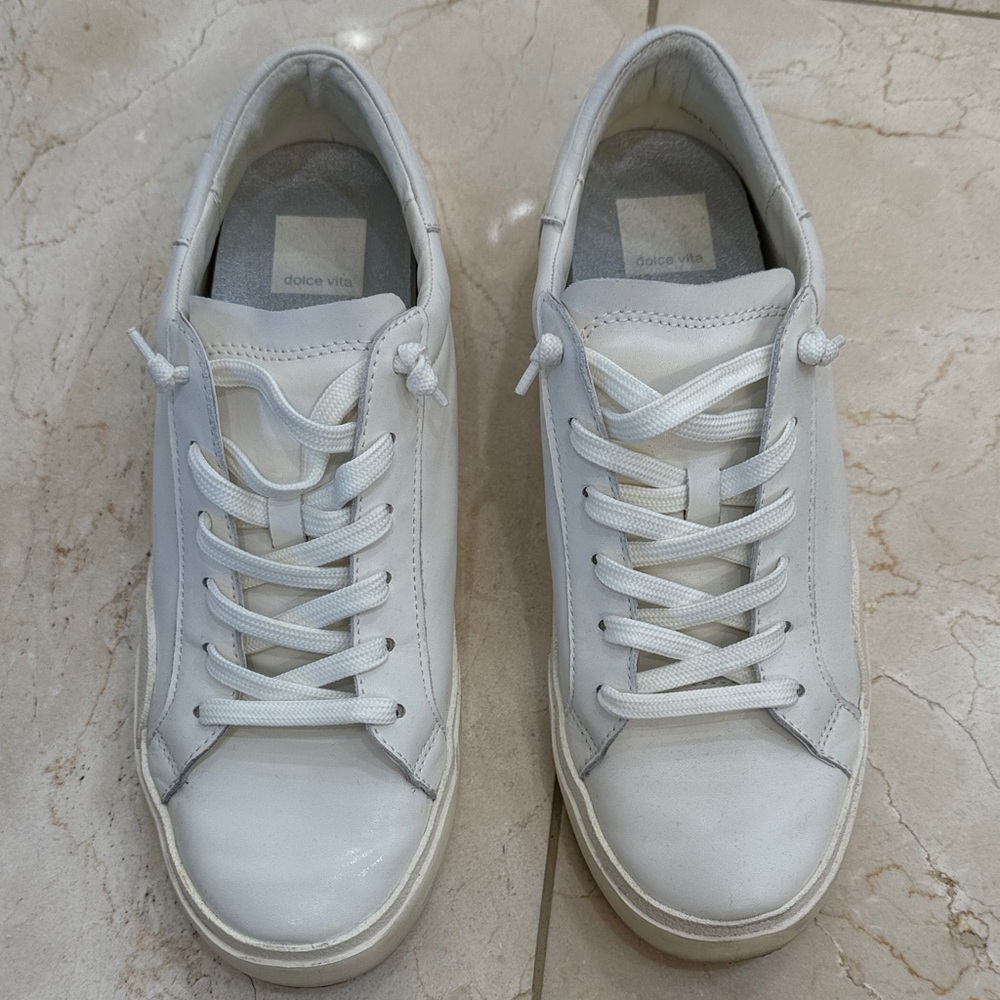 Dolce Vita Classic White Lace-Up Sneakers
